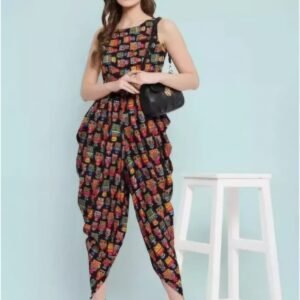 Stylish Dhoti Jumpsuit in Owl Print (One Piece)